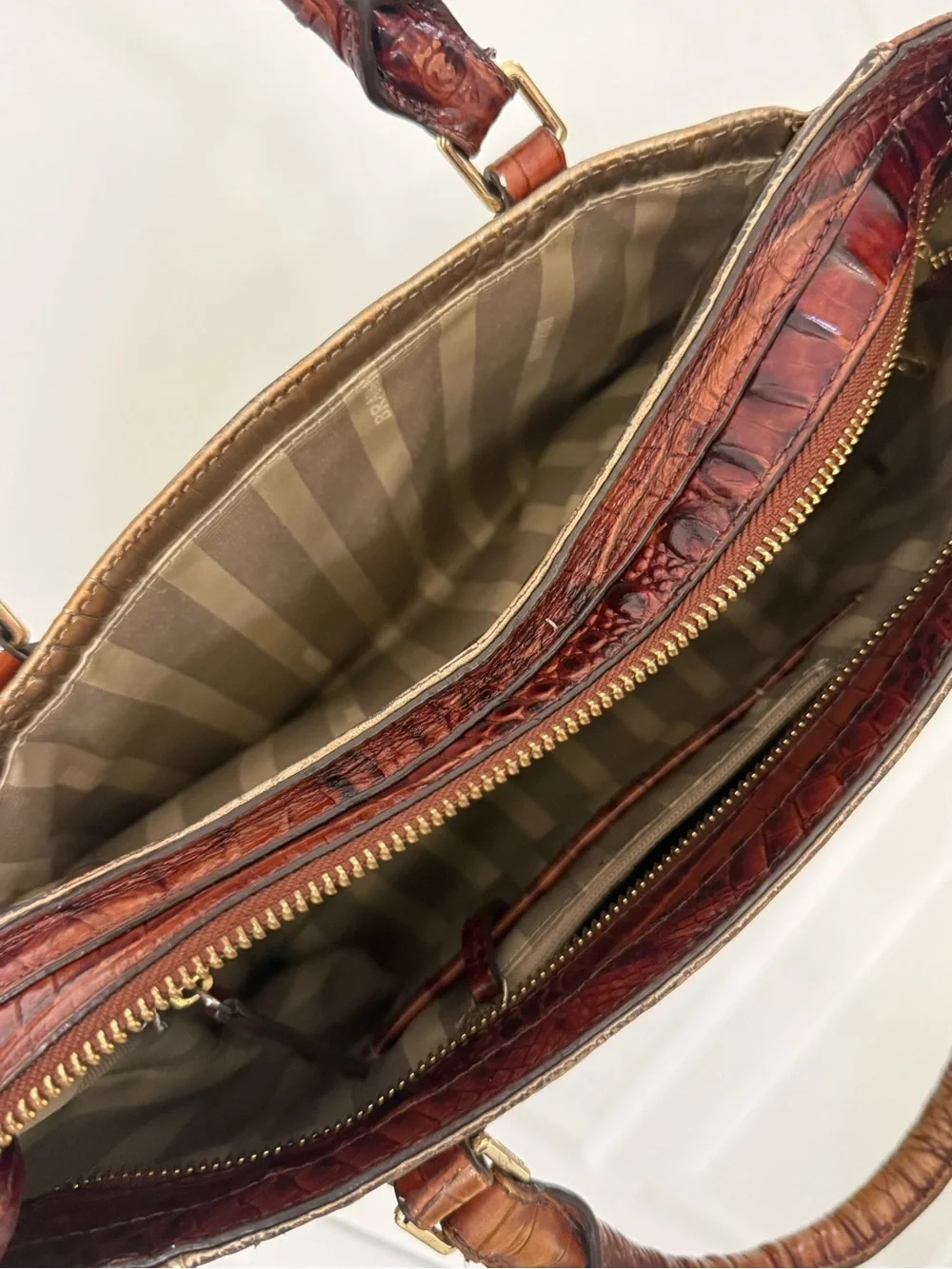 BRAHMIN Medium Lena Rose Gold Provence Handbag